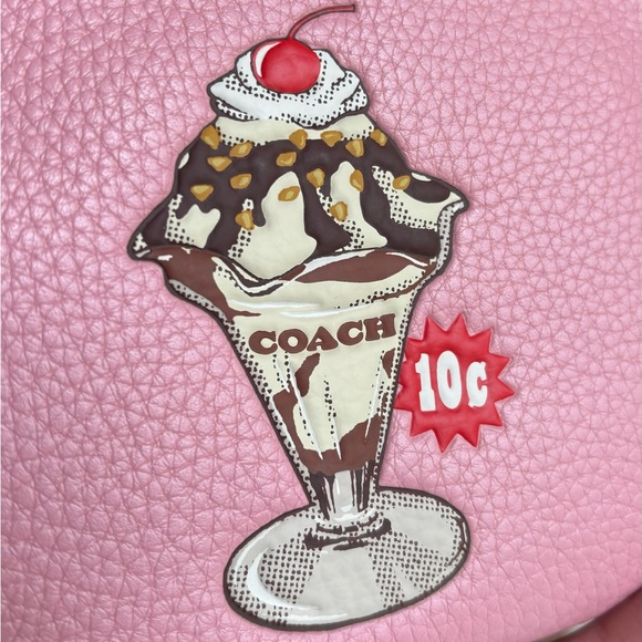 Authentic COACH pebbled leather"ICECREAM" zip top wristlet - Picture 5 of 12